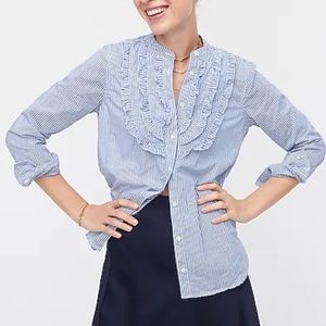 J crew ruffle front shirt